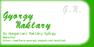 gyorgy maklary business card